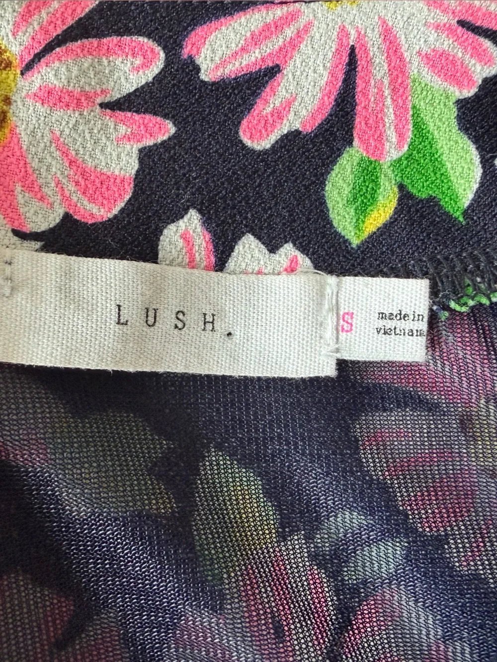 Lush Black Skater Skirt with Pink Floral Print